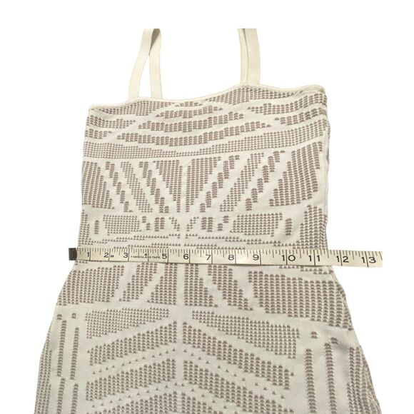 Ronny Kobo White and Nude Tribal Design Bandage Midi Dress Size Bodycon Small - Picture 12 of 13